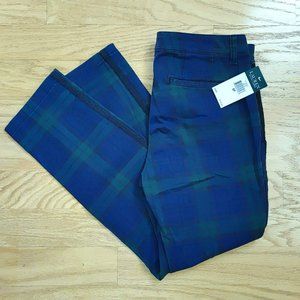 NWT LAUREN RALPH LAUREN Navy Green Tartan Plaid Cotton Casual Pants. 6